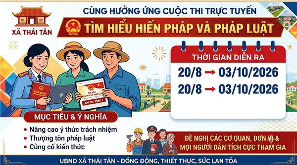 CÙNG HƯỞNG ỨNG CUỘC THI TRỰC TUYẾN TÌM HIỂU HIẾN PHÁP VÀ PHÁP LUẬT