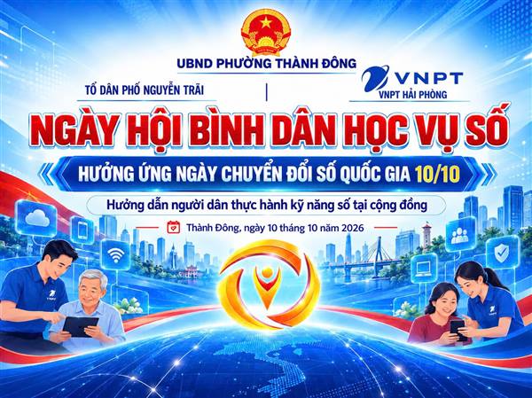 Ngày hội Bình dân học vụ số: Hướng dẫn người dân thực hành kỹ năng số tại Tổ dân phố Nguyễn Trãi