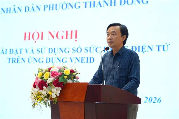 Phường Thành Đông tổ chức Hội nghị triển khai đợt cao điểm cài đặt Sổ sức khỏe điện tử trên VNEiD