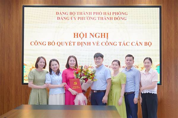Đảng ủy phường Thành Đông tổ chức hội nghị công bố quyết định bổ nhiệm cán bộ
