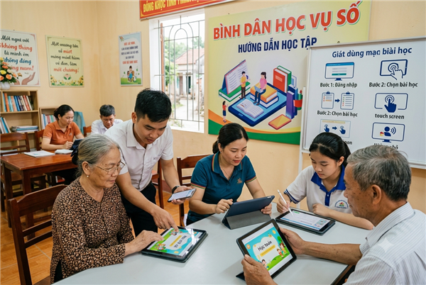 Hướng dẫn học tập trên nền tảng Bình dân học vụ số
