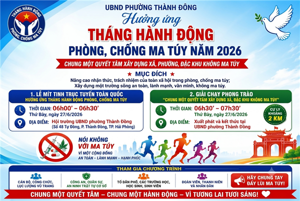 Thông báo về việc hưởng ứng Tháng hành động phòng, chống ma túy năm 2026