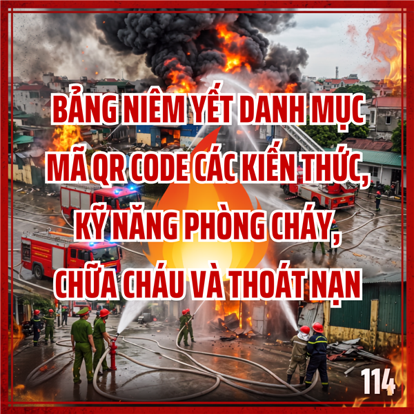 Bảng niêm yết danh mục mã QR Code các kiến thức, kỹ năng phòng cháy, chữa cháy và thoát nạn