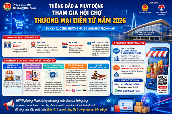 Thông báo tuyên truyền về việc tham gia Hội chợ Thương mại điện tử "Kết nối vùng, mở rộng thị trường năm 2026"