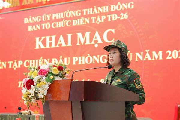 Phường Thành Đông Khai mạc Diễn tập chiến đấu phòng thủ năm 2026