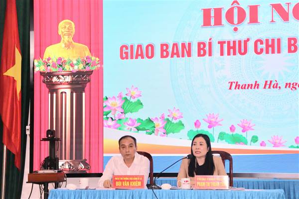 Đảng ủy xã Thanh Hà tổ chức hội nghị giao ban Bí thư chi bộ tháng 11/2025