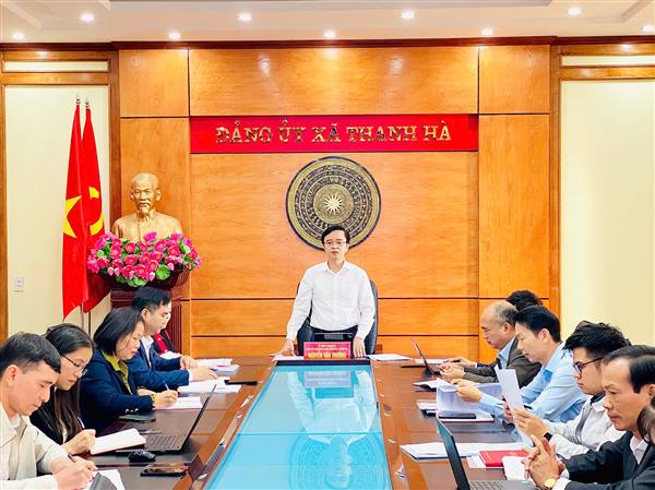 Đoàn giám sát của Uỷ ban kiểm tra Thành uỷ làm việc với Đảng uỷ xã Thanh Hà về công tác lãnh đạo, chỉ đạo và tổ chức vận hành chính quyền địa phương hai cấp