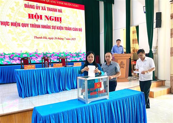Đảng ủy xã Thanh Hà tổ chức các hội nghị thực hiện quy trình nhân sự kiện toàn ủy viên Ban chấp hành Đảng bộ xã, nhiệm kỳ 2025-2030
