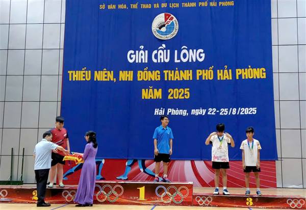 Xã Thanh Hà giành 1 huy chương Bạc tại Giải Cầu lông thiếu niên – nhi đồng thành phố Hải Phòng năm 2025