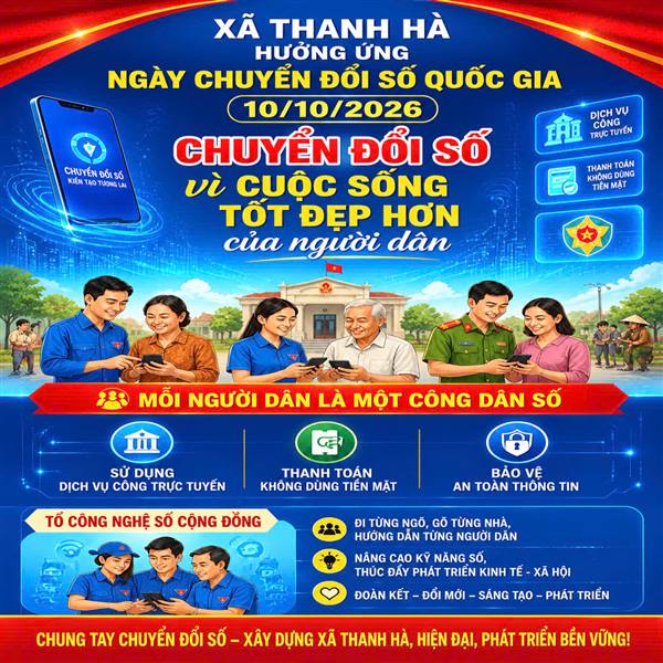 Thanh Hà hưởng ứng ngày Chuyển đổi số quốc gia năm 2026
