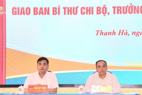 Đảng ủy xã Thanh Hà tổ chức hội nghị giao ban Bí thư Chi bộ, trưởng thôn tháng 4 năm 2026