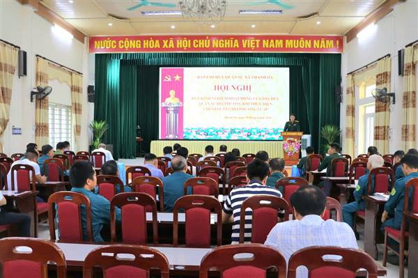 Ban Chỉ huy Quân sự xã tổ chức hội nghị rút kinh nghiệm hoạt động của tổ chức quân sự địa phương khi thực hiện hệ thống chính quyền địa phương 02 cấp