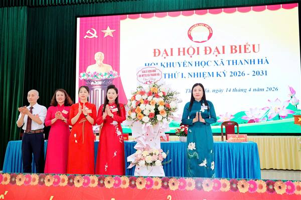 Hội Khuyến học xã Thanh Hà tổ chức thành công Đại hội đại biểu lần thứ I, nhiệm kỳ 2026 - 2031