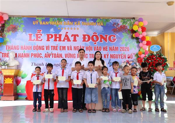 Thanh Hà tổ chức Lễ phát động tháng hành động vì trẻ em và ngày hội vào hè năm 2026