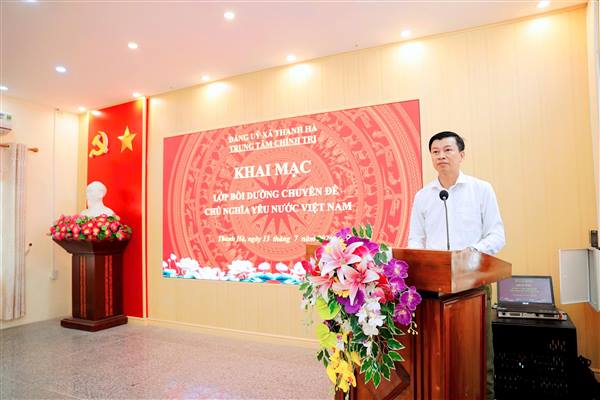 Trung tâm Chính trị xã Thanh Hà khai giảng Lớp bồi dưỡng chuyên đề "Chủ nghĩa yêu nước Việt Nam"