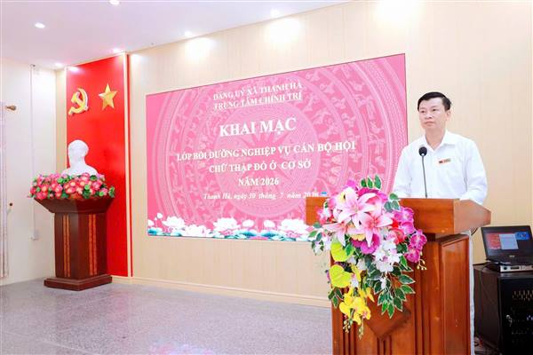 Khai mạc Lớp bồi dưỡng nghiệp vụ công tác Hội Chữ thập đỏ cho cán bộ Hội cơ sở