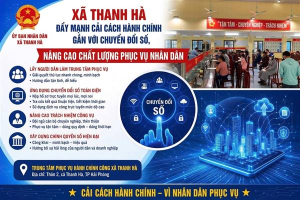 Xã Thanh Hà đẩy mạnh CCHC gắn với chuyển đổi số, nâng cao chất lượng phục vụ nhân dân