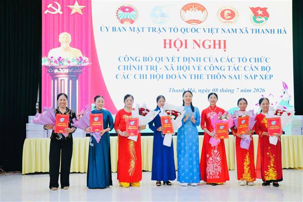 Thanh Hà tổ chức hội nghị công bố Quyết định của các tổ chức chính trị - xã hội về công tác cán bộ các chi hội đoàn thể thôn
