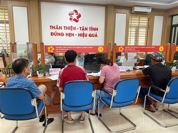 Danh mục thủ tục hành chính thực hiện tại Trung tâm phục vụ hành chính công xã Thanh Hà