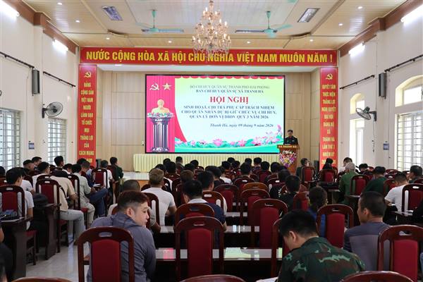Các xã khu vực Thanh Hà: Tổ chức Hội nghị sinh hoạt quân nhân dự bị, chi trả phụ cấp trách nhiệm quý III năm 2026