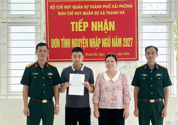 Xã Thanh Hà đã có 30 thanh niên viết đơn xung phong, tình nguyện nhập ngũ năm 2027