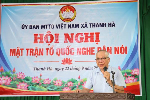 Ủy ban Mặt trận Tổ quốc Việt Nam xã Thanh Hà tổ chức hội nghị “Mặt trận Tổ quốc nghe dân nói”