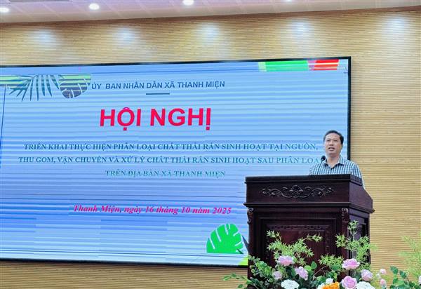 HỘI NGHỊ TRIỂN KHAI KẾ HOẠCH PHÂN LOẠI CHẤT THẢI RẮN SINH HOẠT TẠI NGUỒN