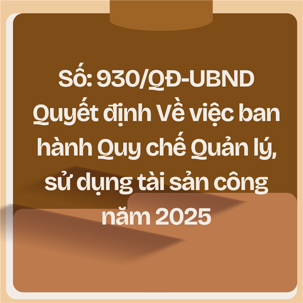 QUYẾT ĐỊNH
Về việc ban hành Quy chế Quản lý, sử dụng tài sản công năm 2025