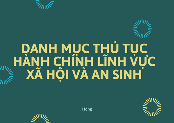 THỦ TỤC HÀNH CHÍNH
LĨNH VỰC XÃ HỘI VÀ AN SINH
