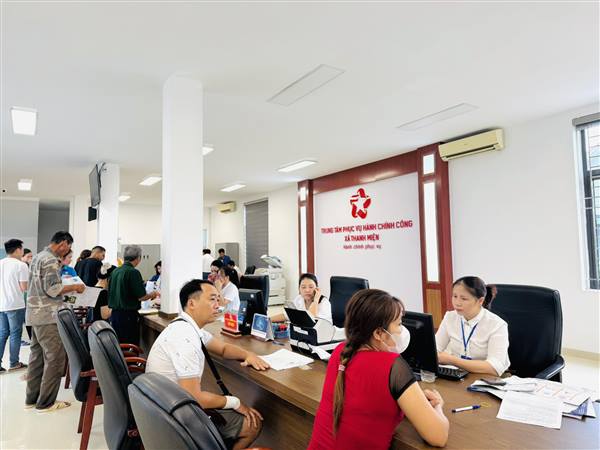 TRUNG TÂM PHỤC VỤ HÀNH CHÍNH CÔNG XÃ THANH MIỆN: TỪNG BƯỚC KHẲNG ĐỊNH HIỆU QUẢ TRONG PHỤC VỤ NHÂN DÂN