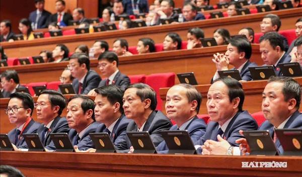 Đoàn đại biểu Đảng bộ thành phố Hải Phòng gồm 47 đồng chí dự Đại hội XIV của Đảng