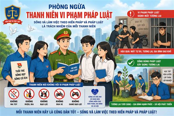 Chủ động phòng ngừa tình trạng thanh thiếu niên vi phạm pháp luật