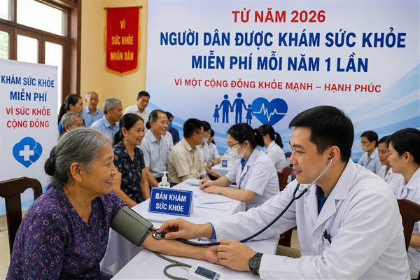 Từ năm 2026: Người dân được khám sức khỏe miễn phí mỗi năm một lần