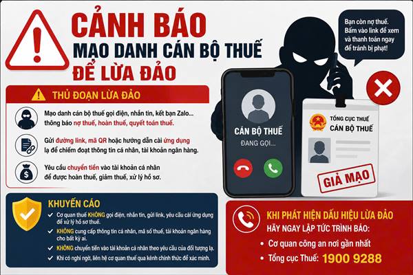 Cảnh báo mạo danh cán bộ thuế để lừa đảo