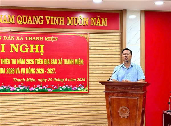 Thanh Miện triển khai kế hoạch phòng, chống thiên tai năm 2026 và sản xuất vụ Mùa 2026, vụ Đông 2026 - 2027