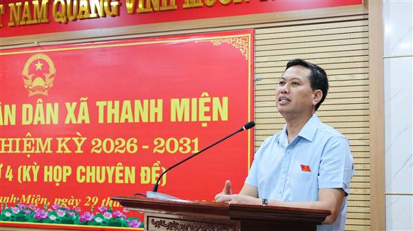 Hội đồng nhân dân xã Thanh Miện tổ chức Kỳ họp thứ 4 (kỳ họp chuyên đề) thông qua Nghị quyết về sắp xếp, tổ chức lại các thôn