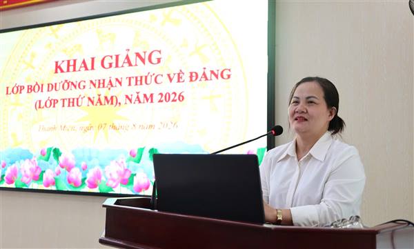 Trung tâm chính trị xã Thanh Miện khai giảng lớp bồi dưỡng nhận thức về Đảng lớp thứ Năm - năm 2026