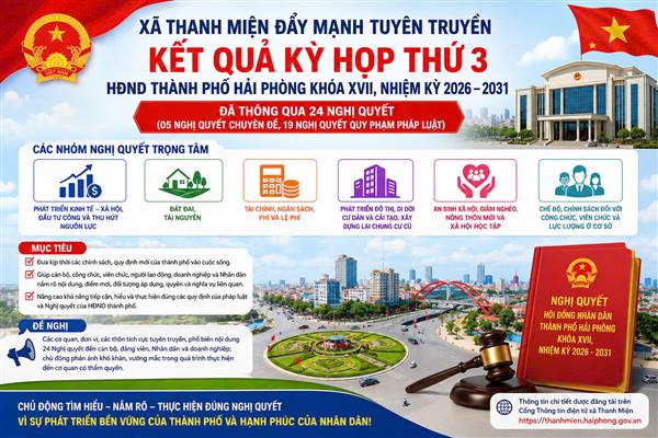 Xã Thanh Miện đẩy mạnh tuyên truyền, đưa 24 nghị quyết của HĐND Thành phố vào cuộc sống