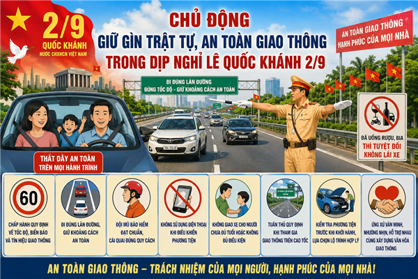 Chủ động giữ gìn trật tự, an toàn giao thông trong dịp nghỉ lễ Quốc khánh 2/9