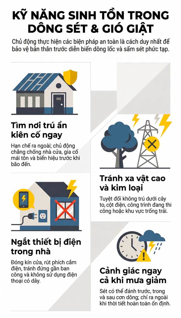 CẢNH BÁO: CHỦ ĐỘNG PHÒNG, TRÁNH DÔNG LỐC, SÉT, GIÓ GIẬT MẠNH
