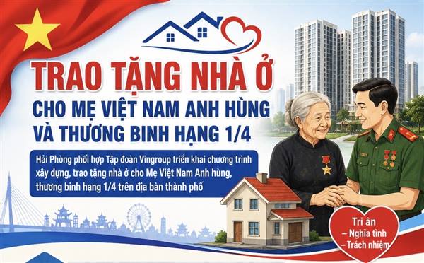 Hải Phòng triển khai chương trình trao tặng nhà ở cho Mẹ Việt Nam Anh hùng và thương binh hạng 1/4