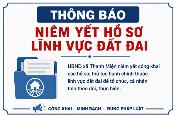 Thông báo niêm yết Kết quả kiểm tra hồ sơ đăng ký đất đai, cấp Giấy chứng nhận quyền sử dụng đất, quyền sở hữu tài sản gắn liền với đất của bà Đỗ Thị Tẩy (là người được cử đại diện) đang sử dụng tại thôn An Nghiệp, xã Thanh Miện, thành phố Hải Phòng
