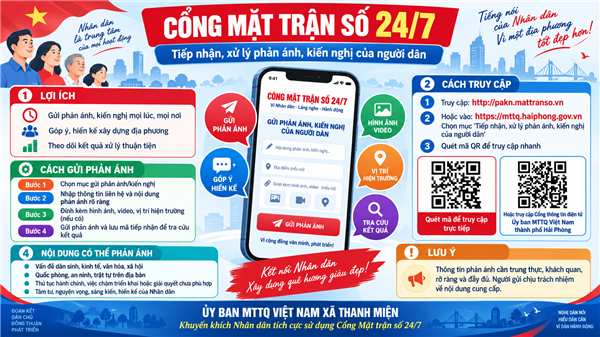 Thanh Miện đẩy mạnh tuyên truyền, hướng dẫn nhân dân sử dụng cổng mặt trận số 24/7