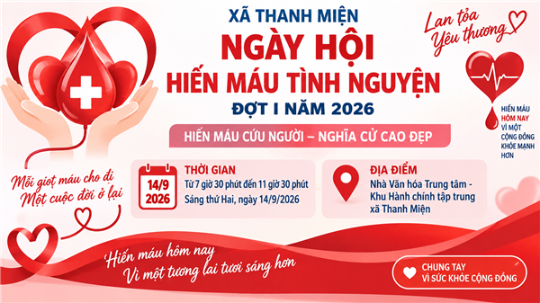 Thanh Miện vận động nhân dân tích cực tham gia hiến máu tình nguyện năm 2026