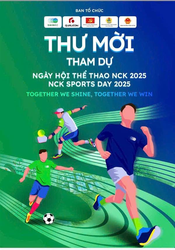 Nhằm hưởng ứng phong trào thể thao, tăng cường tinh thần đoàn kết, giao lưu giữa cán bộ, công chức, người lao động và Nhân dân địa phương với cộng đồng doanh nghiệp trong Khu công nghiệp Nam Cầu Kiền, UBND phường Thiên Hương thông báo tới cán bộ, công chức, người lao động tham gia Ngày hội Thể thao NCK 2025 – NCK Sports Day 2025