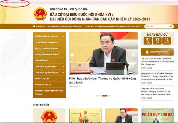 Hướng dẫn nộp hồ sơ và tích hợp thông tin đơn ứng cử, tiểu sử tóm tắt trên Cổng thông tin điện tử của Hội đồng bầu cử Quốc gia