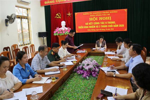 Đảng ủy phường Thiên Hương-Ban Công tác 35 Sơ kết công tác nắm bắt dư luận xã hội 9 tháng đầu năm 2026