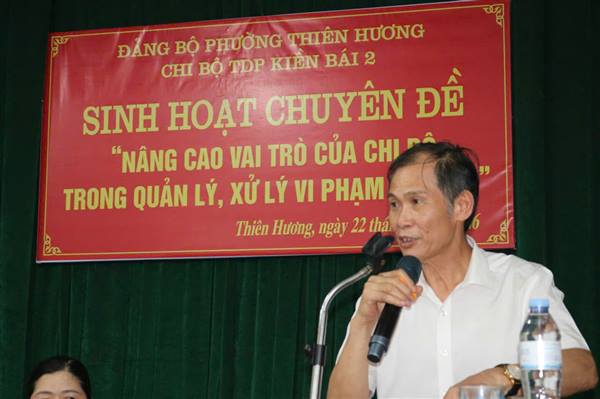 CHI BỘ TDP KIỀN BÁI 2: SINH HOẠT CHUYÊN ĐỀ NÂNG CAO VAI TRÒ LÃNH ĐẠO TRONG QUẢN LÝ ĐẤT ĐAI 