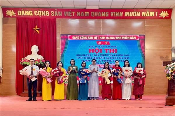 Đảng ủy phường Thiên Hương: Tổ chức Vòng chung kết Hội thi Báo cáo viên, Tuyên truyền viên giỏi năm 2026