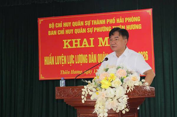 Phường Thiên Hương: Khai mạc huấn luyện lực lượng Dân quân cơ động năm 2026